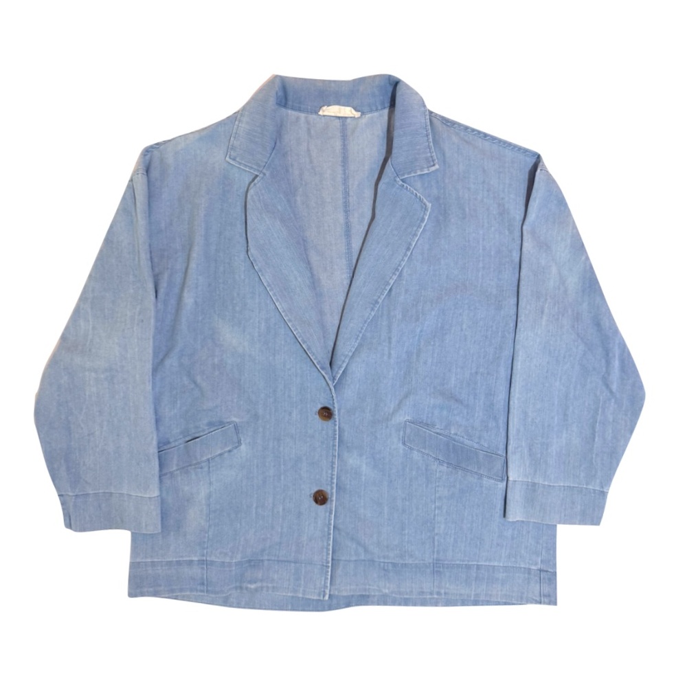 Molly Green Chambray Oversized Boxy Blazer Size Small